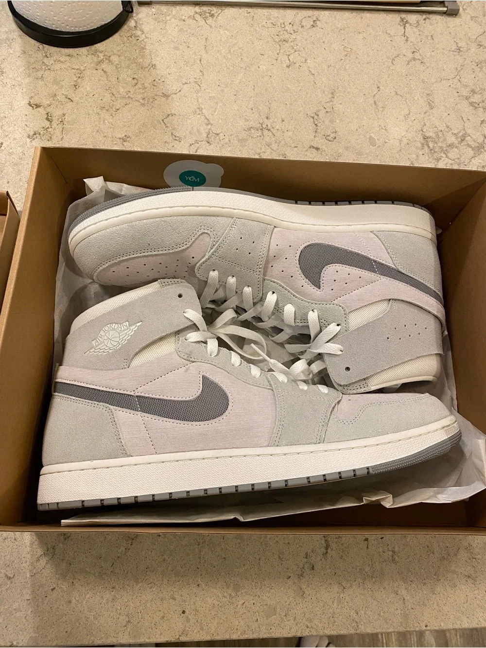 Nike Air Jordan 1 Zoom CMFT High Grey Fog White Men’s Size 15 With Box